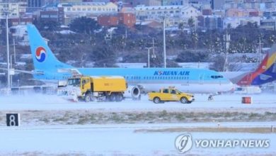 Photo of 韓濟州機場跑道因大雪暫時關閉 　2000旅客滯留