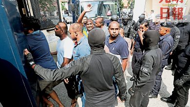 Photo of 參與檳04私會黨被提控 特警組人牆押送45被告