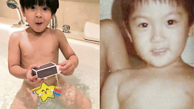 Photo of Max全裸入浴又被爸爸偷拍 吳尊加碼童年裸照PK兒子