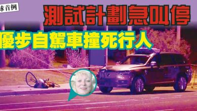 Photo of 全球首例  優步自駕車撞死行人 測試計劃急叫停