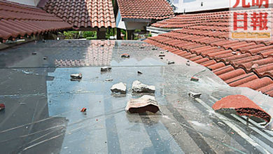 Photo of 疑戰機低空飛過 擊破屋瓦碎片落地