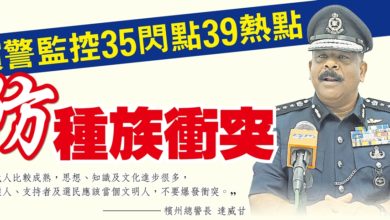 Photo of 檳警監控35閃點39熱點 防種族衝突