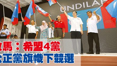 Photo of 敦馬:希盟4黨 公正黨旗幟下競選