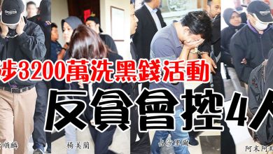 Photo of 涉3200萬洗黑錢活動 反貪會控4人