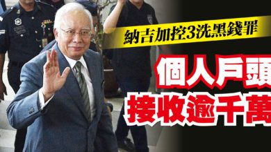 Photo of 納吉加控3洗黑錢罪 個人戶頭接收逾千萬