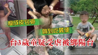 Photo of 台3歲童疑受虐被綁陽台 瘦成皮包骨 餓到吃糞便