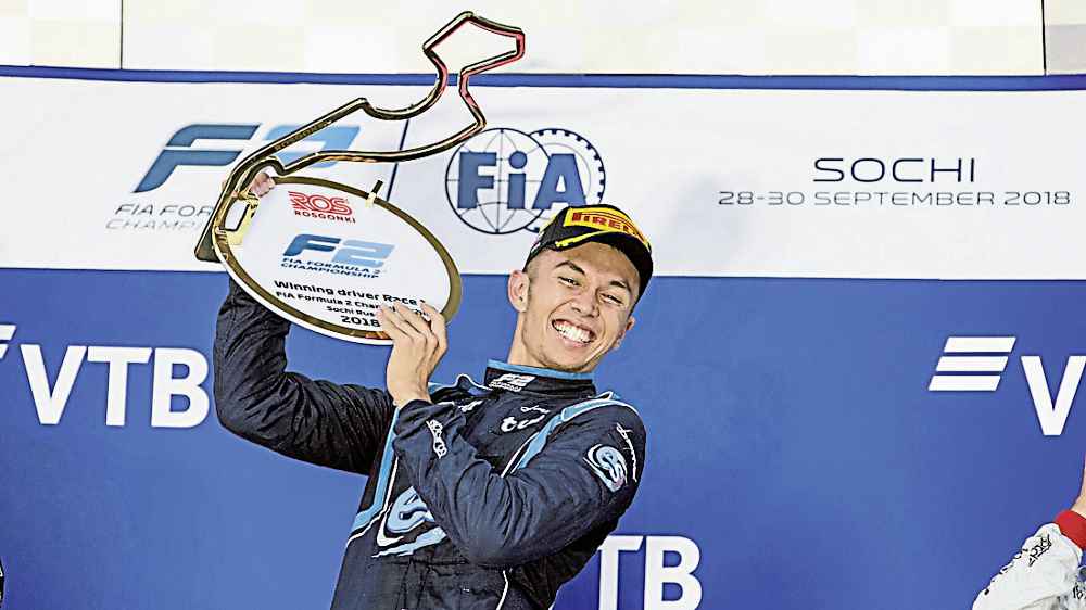 Alexander Albon Russia podium