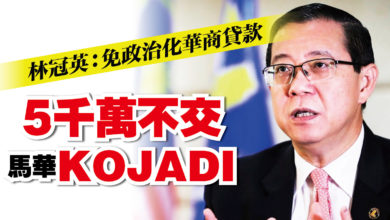Photo of 林冠英：免政治化華商貸款 5千萬不交馬華KOJADI