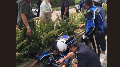 Photo of 護送車隊交警撞入溝 元首后下車慰問