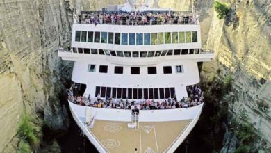 Photo of 郵輪穿越科林斯運河 創最大船隻通過紀錄