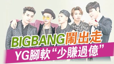 Photo of BIGBANG鬧出走 YG腳軟“少賺過億”