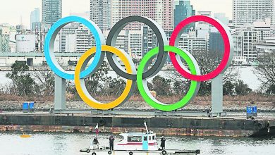 Photo of 東京奧組委  海上豎立巨大五環標誌