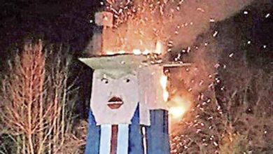 Photo of 特朗普雕像遭縱火焚毀