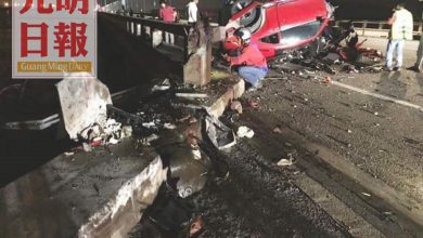 Photo of 失控撞檳橋圍欄 司機夾死車內