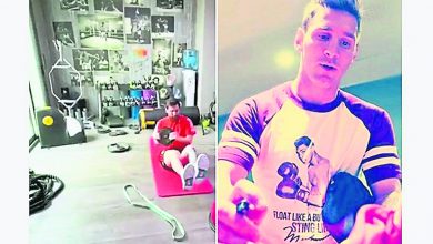Photo of 梅西真是拳王的迷弟 健身房貼滿阿里海報