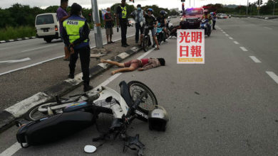 Photo of 摩多失控撞燈柱 男子送院不治