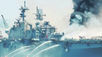 Photo of 停泊基地維修 美軍艦爆炸起火21傷