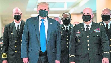 Photo of 特朗普首次公開場合戴口罩