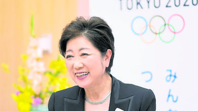 Photo of 巴赫森喜朗祝賀 小池連任東京都知事