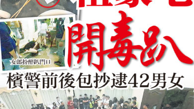 Photo of 租豪宅開毒趴 檳警前後包抄逮42男女