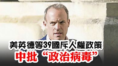 Photo of 美英德等39國斥人權政策 中批“政治病毒”