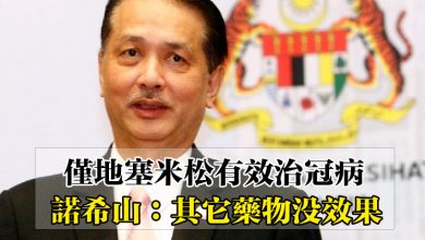 Photo of 僅地塞米松有效治冠病  諾希山：其它藥物沒效果