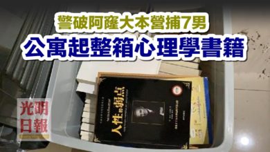 Photo of 警破阿窿大本營捕7男 公寓起整箱心理學書籍