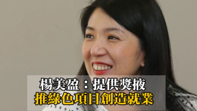 Photo of 楊美盈：提供獎掖 推綠色項目創造就業