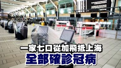 Photo of 一家七口從加飛抵上海 全部確診冠病