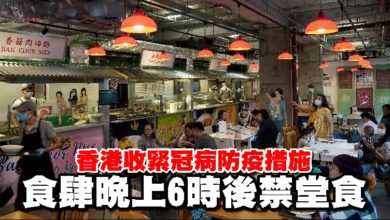 Photo of 香港收緊冠病防疫措施  食肆晚上6時後禁堂食