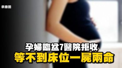 Photo of 孕婦臨盆7醫院拒收 等不到床位一屍兩命