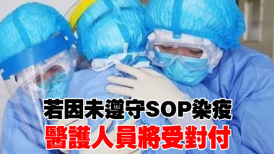 Photo of 若因未遵守SOP染疫 醫護人員將受對付