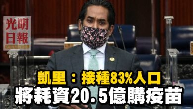 Photo of 凱里:接種83%人口 將耗資20.5億購疫苗