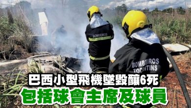 Photo of 巴西小型飛機墜毀釀6死　包括球會主席及球員