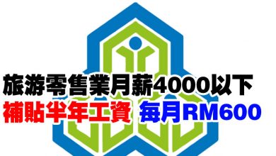 Photo of 旅游零售業月薪4000以下   補貼半年工資 每月RM600