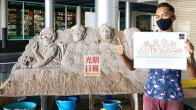 Photo of 本地藝術家以2千公斤沙河   打造沙雕致敬抗疫英雄