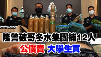 Photo of 隆警破哥冬水集團捕12人 公僕賣 大學生買