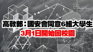 Photo of 高教部：國安會同意6組大學生  3月1日開始回校園