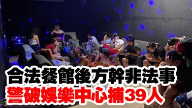 Photo of 合法餐館後方幹非法事 警破娛樂中心捕39人