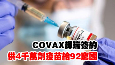 Photo of COVAX輝瑞簽約 供4千萬劑疫苗給92窮國