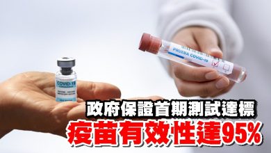 Photo of 政府保證首期測試達標 疫苗有效性達95%
