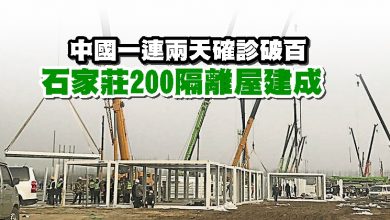 Photo of 中國一連兩天確診破百 石家莊200隔離屋建成