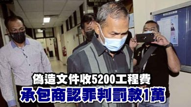 Photo of 偽造文件收5200工程費 承包商認罪判罰款1萬