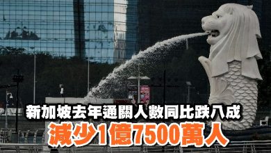 Photo of 新加坡去年通關人數同比跌八成 減少1億7500萬人