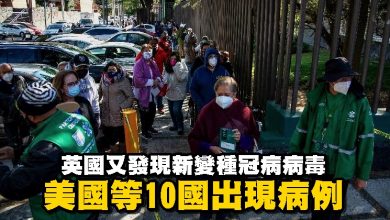 Photo of 英國又發現新變種冠病病毒 美國等10國出現病例