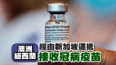 Photo of 經由新加坡運抵 澳洲及紐西蘭接收冠病疫苗