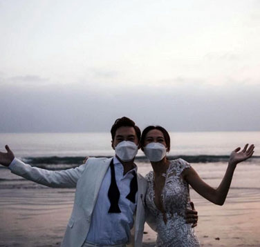 湯怡與麥秋成元宵佳節在陽明山莊舉行簡單婚禮.