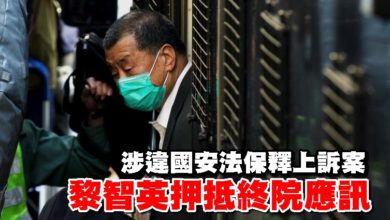 Photo of 涉違國安法保釋上訴案　黎智英押抵終院應訊