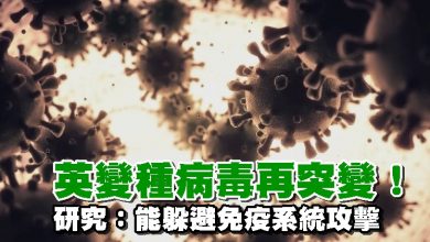Photo of 英變種病毒再突變 ！研究：能躲避免疫系統攻擊