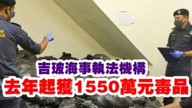 Photo of 吉玻海事執法機構 去年起獲1550萬元毒品